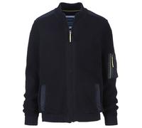 Strickjacke BABISTA "Strickjacke SILVETO" Gr. M, blau (dunkelblau), Herren, Obermaterial: 100% Baumwolle CO., unifarben, Strickjacken, mit Armtaschen (95144729-M) dunkelblau