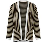 Strickjacke beige-schwarz-gestreift 46 Polyacryl