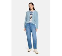 Strickjacke BETTY BARCLAY "Damen mit aufgesetzten Taschen", Damen, Gr. 40, blau (blau fog), Strick, Obermaterial: 55% Polyester, 45% Polyamid, gerade normal, Rundhals, Strickjacken Strickjacke (303849