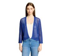 Betty Barclay Grobstrickjacke mit Lochmuster V‑Ausschnitt 3/4 Arm Electric Blau Gr. 40