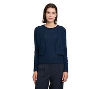 Strickjacke BETTY BARCLAY "Betty Barclay Kaschmir-Strickjacke mit Rippbündchen" Gr. 46, blau (dunkelblau) Damen Strickjacken (69071555-46) dunkelblau