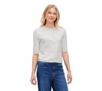 Strickjacke BETTY & CO "Betty & Co Strick-Cardigan mit Knopfleiste", Damen, Gr. 36, weiß (rohweiß), Strick, Obermaterial: 82% Viskose, 18% Polyamid., feminin, gerade normal, Rundhals, Strickjacken (69