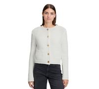 Strickjacke BETTY & CO "Damen mit Knopfleiste", Damen, Gr. 40, weiß (rohweiß), Strick, Obermaterial: 75% Baumwolle, 25% Polyamid., gerade normal, Rundhals, Strickjacken Strickjacke (81860240-40) rohwe