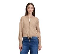Strickjacke BETTY & CO "Damen mit Reißverschluss", Damen, Gr. 44, braun (camel melange), Strick, Obermaterial: 50% Viskose, 27% Polyamid, 23% Polyester, lässig geschnitten normal, Strickjacken Strickj