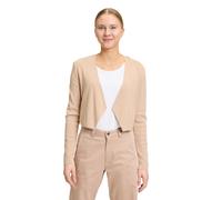 Strickjacke BETTY & CO "Betty & Co Feinstrickjacke ohne Verschluss", Damen, Gr. 44, braun (hellbraun), Feinstrick, Obermaterial: 64% Viskose, 36% Polyamid., feminin, tailliert normal, V-Ausschnitt, La