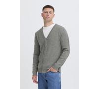 Strickjacke BLEND "BHBRANKO CARDIGAN KNIT", Herren, Gr. L, grau (griffin melange), Strick, Obermaterial: 60% Wolle, 40% Nylon, unifarben, regular fit hüftbedeckend, V-Ausschnitt, Strickjacken Strickja