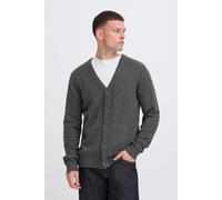 Strickjacke BLEND "BHBRANKO CARDIGAN KNIT", Herren, Gr. L, iron gate melange, Strick, Obermaterial: 60% Wolle, 40% Nylon, unifarben, regular fit hüftbedeckend, V-Ausschnitt, Strickjacken (48486846-L)