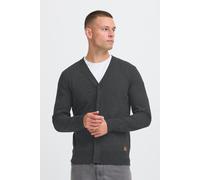 Strickjacke BLEND "BHFinex", Herren, Gr. 3XL, charcoal mix, Feinstrick, 70% Baumwolle (Recycled), 30% Polyester (Recycled), unifarben, normal normal, V-Ausschnitt, Rippstrickbündchen, Strickjacken Str