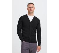 Strickjacke BLEND "BHFinex", Herren, Gr. M, schwarz, Feinstrick, 70% Baumwolle (Recycled), 30% Polyester (Recycled), unifarben, normal normal, V-Ausschnitt, Rippstrickbündchen, Strickjacken Strickjack