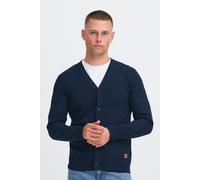 Strickjacke BLEND "BHFinex", Herren, Gr. XXL, blau (marineblaus), Feinstrick, 70% Baumwolle (Recycled), 30% Polyester (Recycled), unifarben, normal normal, V-Ausschnitt, Rippstrickbündchen, Strickjack