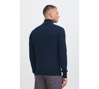 Strickjacke BLEND "BHFippo", Herren, Gr. M, marineblaus, Feinstrick, 70% Baumwolle (Recycled), 30% Polyester (Recycled), unifarben, normal normal, hoch geschlossener Ausschnitt, Rippstrickbündchen, St