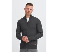Strickjacke BLEND "BHFippo", Herren, Gr. XL, charcoal mix, Feinstrick, 70% Baumwolle (Recycled), 30% Polyester (Recycled), unifarben, normal normal, hoch geschlossener Ausschnitt, Rippstrickbündchen,