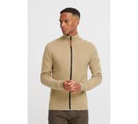 Strickjacke BLEND "BHMFINDUS", Herren, Gr. L, crockery, Feinstrick, 70% Baumwolle (Recycled), 30% Polyester (Recycled), unifarben, schmal normal, hoch geschlossener Ausschnitt, Strickjacken, Stilvolle