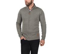 Blend BHNorman Herren Strickjacke Cardigan Feinstrick Pullover mit Stehkragen Reißverschluss Rippbündchen Baumwollmischung Regular fit, Größe:XL, Farbe:Zink Mix (70815)