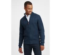 Strickjacke BLEND "BHOteros", Herren, Gr. S, blau (marineblaus), Grobstrick, 100% Polyacryl, unifarben, regular fit, ohne Ausschnitt, Strickbündchen, Strickjacken Strickjacke, Cardigan mit Stehkragen