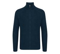 Strickjacke BLEND "BHCarmelo", Herren, Gr. M, blau (marineblaus), Grobstrick, 100% Polyacryl, meliert, regular fit normal, ohne Ausschnitt, Raglanärmel Rippbündchen, Strickjacken, Strickjacke mit Steh