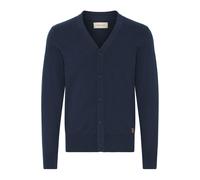Strickjacke BLEND "BHFinex", Herren, Gr. S, marineblaus, Feinstrick, 70% Baumwolle (Recycled), 30% Polyester (Recycled), unifarben, normal normal, V-Ausschnitt, Rippstrickbündchen, Strickjacken Strick