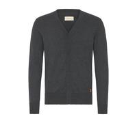 Strickjacke BLEND "BHFinex", Herren, Gr. S, charcoal mix, Feinstrick, 70% Baumwolle (Recycled), 30% Polyester (Recycled), unifarben, normal normal, V-Ausschnitt, Rippstrickbündchen, Strickjacken Stric