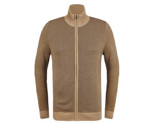 Strickjacke BLEND "Strickjacke BHLonder", Herren, Gr. XXL, braun (kelp), Obermaterial: 50% Polyacryl PAN. 50% Viskose CV., Strickjacken Strickjacke (67117224-XXL) kelp