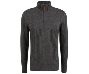 Strickjacke BLEND "Strickjacke BHOteros", Herren, Gr. S, grau (charcoal mix), Obermaterial: 100% Polyacryl PAN., Strickjacken Strickjacke (38936308-S) charcoal mix