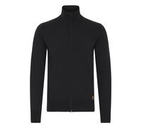 Strickjacke BLEND "BHFippo", Herren, Gr. S, schwarz, Feinstrick, 70% Baumwolle (Recycled), 30% Polyester (Recycled), unifarben, normal normal, hoch geschlossener Ausschnitt, Rippstrickbündchen, Strick