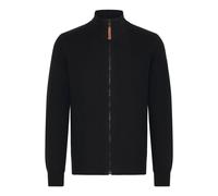 Strickjacke BLEND "BHMFINDUS", Herren, Gr. M, schwarz, Feinstrick, 70% Baumwolle (Recycled), 30% Polyester (Recycled), unifarben, schmal normal, hoch geschlossener Ausschnitt, Strickjacken, Stilvolle