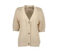 Strickjacke BLUE SEVEN "Blue Seven Strickjacke kurzarm", Damen, Gr. 46, 0430, kiesel, 50% Polyacryl, 50% Baumwolle, Basic, regular fit, V-Ausschnitt, Strickjacken Strickjacke (52200101-46) 0430, kiese