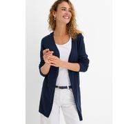 Strickjacke BONPRIX, Damen, Gr. 36/38 (S), blau (dunkelblau), Obermaterial: 100% Baumwolle, loose fit, Strickjacken Strickjacke, Strickjacke aus reiner Baumwoll-Slub Qualität (18227246-36) dunkelblau