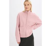 Strickjacke BONPRIX, Damen, Gr. 40/42 (M), aschrosa, Obermaterial: 67% Polyacryl, 30% Polyester, 3% Elasthan, oversize, Strickjacken Strickjacke, mit Feinstrick, Oversize-Passform, im Casual-Stil (776