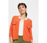 Strickjacke BONPRIX, Damen, Gr. 40/42 (M), mango, Strick, Obermaterial: 81% Baumwolle, 14% Polyester, 5% Polyamid, unifarben, loose fit hüftlang, Rundhals, Strickjacken Strickjacke, Loose fit, mit Bou