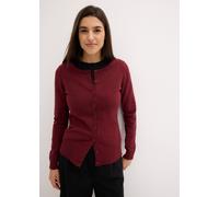 Strickjacke BONPRIX, Damen, Gr. 48/50 (XL), lila (beere), Strick, Obermaterial: 60% Baumwolle, 30% Polyester, 10% Polyamid, unifarben, gerade normal, Rundhals, Rippbündchen, Strickjacken Strickjacke,