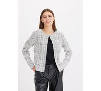 Strickjacke BONPRIX, Damen, Gr. 48/50 (XL), schwarz, wollweiß, Strick, Obermaterial: 60% Baumwolle, 40% Polyester, gemustert, meliert, unifarben, loose fit hüftlang, Rundhals, gerader Abschluss, Stric