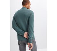 Strickjacke BONPRIX "Feinstrickjacke aus reiner Baumwolle", Herren, Gr. 56/58 (XL), grün (graugrün), Obermaterial: 100% Baumwolle, regular fit, Strickjacken Strickjacke, Regular fit, Feinstrick, mit S