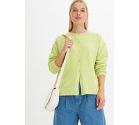 Strickjacke BONPRIX "Feinstrickjacke", Damen, Gr. 52/54 (XXL), grün (mintgrün), Obermaterial: 67% Polyacryl, 30% Polyester, 3% Elasthan, lässig geschnitten, Strickjacken Strickjacke, lässig geschnitte
