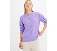 Strickjacke BONPRIX "Feinstrickjacke", Damen, Gr. 56/58 (XXXL), lila (softlila), Obermaterial: 67% Polyacryl, 30% Polyester, 3% Elasthan, lässig geschnitten, Strickjacken Strickjacke, lässig geschnitt