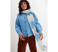 Strickjacke BONPRIX "Oversize-Strickjacke", Damen, Gr. 36/38 (S), blau (brilliantblau), Obermaterial: 65% Polyacryl, 35% Polyester, oversize, Strickjacken Strickjacke, Oversize-Schnitt, lockere Passfo