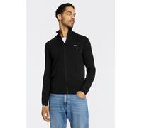Strickjacke BOSS GREEN "Ever-X", Herren, Gr. L, schwarz001, Strick, Obermaterial: 100% Baumwolle, unifarben, regular fit hüftbedeckend, hoch geschlossener Ausschnitt, Rippstrickbündchen, Strickjacken
