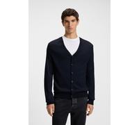 Strickjacke BOSS ORANGE "Avac_CD", Herren, Gr. L, blau (dunkelblau404), Strick, Obermaterial: 60% Schurwolle, 40% Polyacryl, unifarben, regular fit, tiefer V-Ausschnitt, Strickjacken Strickjacke, mit