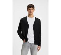 Strickjacke BOSS ORANGE "Avac_CD", Herren, Gr. S, schwarz (schwarz001), Strick, Obermaterial: 60% Schurwolle, 40% Polyacryl, regular fit, tiefer V-Ausschnitt, Strickjacken Strickjacke, mit tiefem V-Au