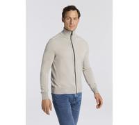 Strickjacke BOSS ORANGE "Avac", Herren, Gr. S, beige (light beige271), Strick, Obermaterial: 60% Schurwolle, 40% Polyacryl, regular fit hüftlang, Bündchen, Strickjacken, mit Logostickerei auf der Brus