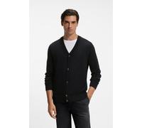 Strickjacke BOSS ORANGE "Avac", Herren, Gr. XL, schwarz (schwarz001), Strick, Obermaterial: 50% Schurwolle, 50% Polyacryl, unifarben, regular fit normal, V-Ausschnitt, Bündchen, Strickjacken Strickjac