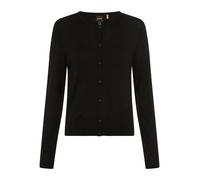 Strickjacke BOSS ORANGE "Fiaffizza Premium Damenmode", Damen, Gr. M, schwarz 001, Feinstrick, Obermaterial: 60% Viskose, 35% Polyacryl, 5% Kaschmir, unifarben, Rundhals, Rippbündchen, Strickjacken Str