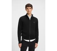 Strickjacke BOSS ORANGE "Kanozip Full Zip Cardigan", Herren, Gr. 3XL, schwarz001, Feinstrick, Obermaterial: 95% Baumwolle, 5% Kaschmir, unifarben, regular fit hüftlang, Bündchen, Strickjacken Strickja