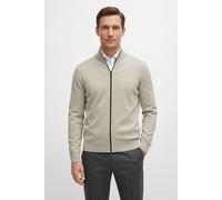 Strickjacke BOSS ORANGE "Kanozip Full Zip Cardigan", Herren, Gr. M, light beige271, Feinstrick, Obermaterial: 95% Baumwolle, 5% Kaschmir, regular fit hüftlang, Bündchen, Strickjacken Strickjacke, mit