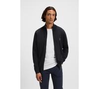 Strickjacke BOSS ORANGE "Kanozip", Herren, Gr. M, blau (dunkelblau404), Feinstrick, Obermaterial: 95% Baumwolle, 5% Kaschmir, unifarben, regular fit hüftlang, Bündchen, Strickjacken Strickjacke, mit R
