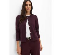 Strickjacke BRAX "Style AMI", Damen, Gr. 48, lila (dunkellila), Strick, 72% Viskose, 28% Polyamid, Rundhals, Strickjacken Strickjacke (53702635-48) dunkellila