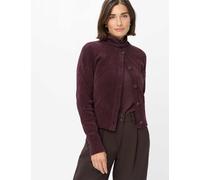Strickjacke BRAX "Style ANIQUE", Damen, Gr. 34, lila (dunkellila), Strick, 90% Baumwolle, 9% Polyamid, 1% Elasthan, Rundhals, Strickjacken Strickjacke (15831134-34) dunkellila