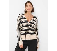 Strickjacke BRAX "Style ANIQUE", Damen, Gr. 40, beige, Strick, 41% Baumwolle, 25% Polyester, 23% Polyacryl, 10% Wolle, 1% Elasthan, V-Ausschnitt, Strickjacken Strickjacke (31372141-40) beige