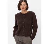 Strickjacke BRAX "Style ANN", Damen, Gr. 34, braun (dunkelbraun), Strick, 61% Polyamid, 39% Baumwolle, Rundhals, Strickjacken Strickjacke (35961717-34) dunkelbraun