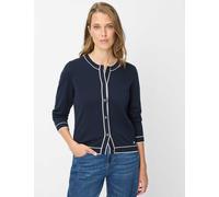 Strickjacke BRAX "Style ANN", Damen, Gr. 36, navy, Strick, 100% Baumwolle, Rundhals, Strickjacken Strickjacke (39507651-36) navy